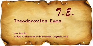 Theodorovits Emma névjegykártya